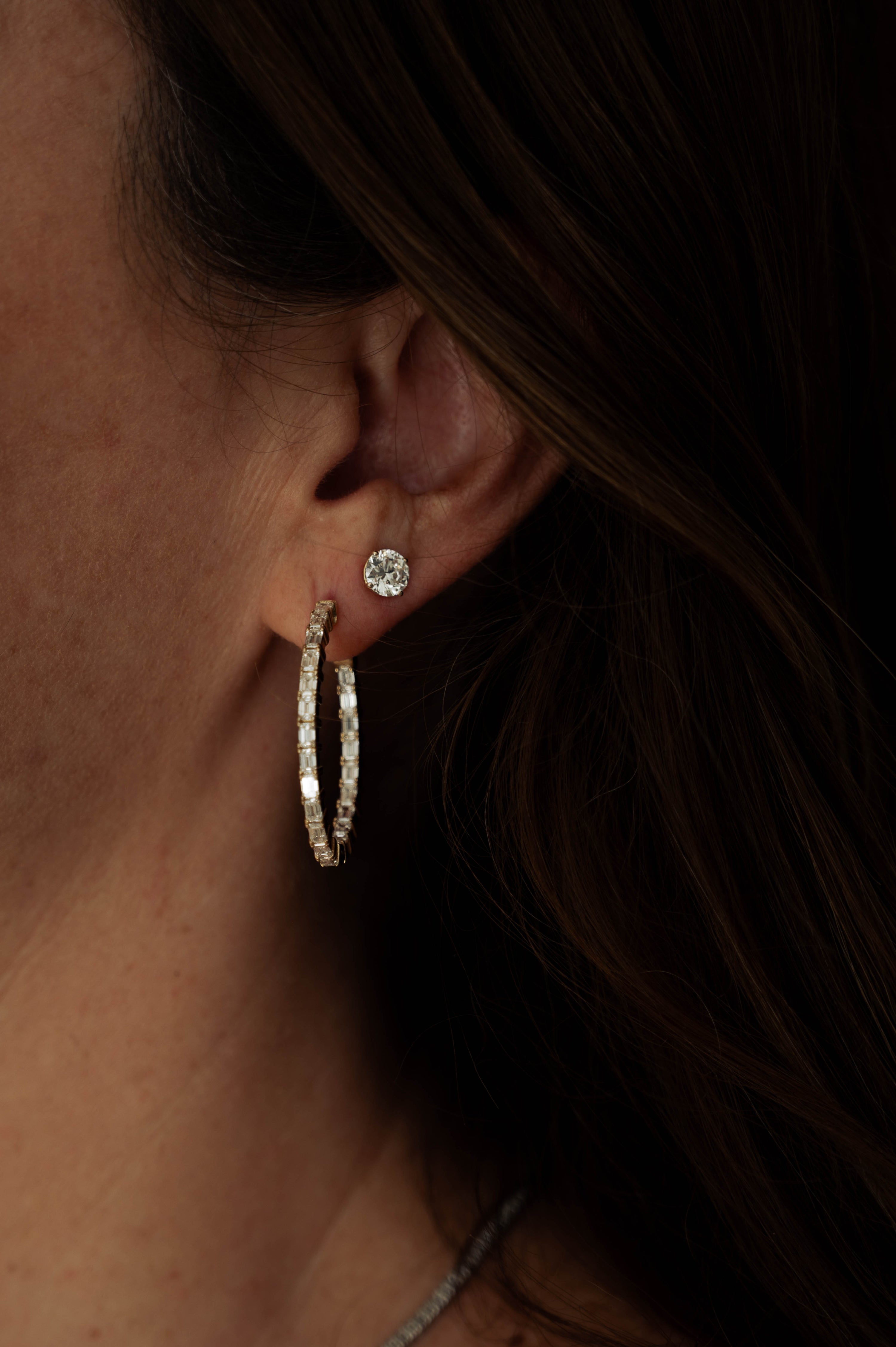 Arracadas Ovaladas diamantes Emerald