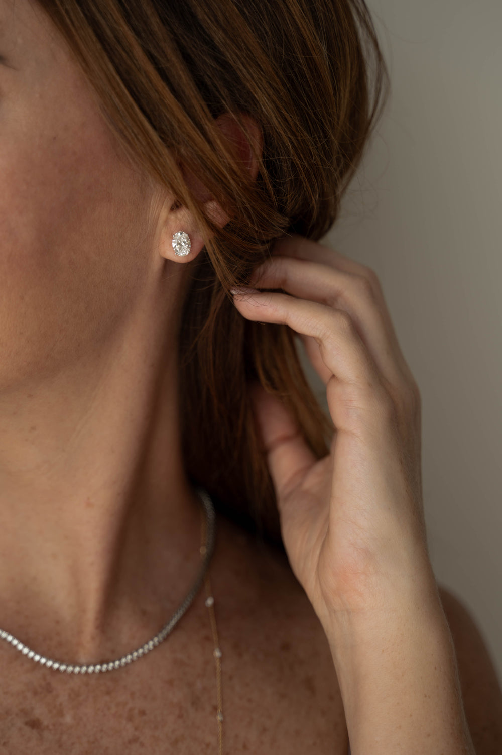 Aretes Ovalados Solitarios 3 cts