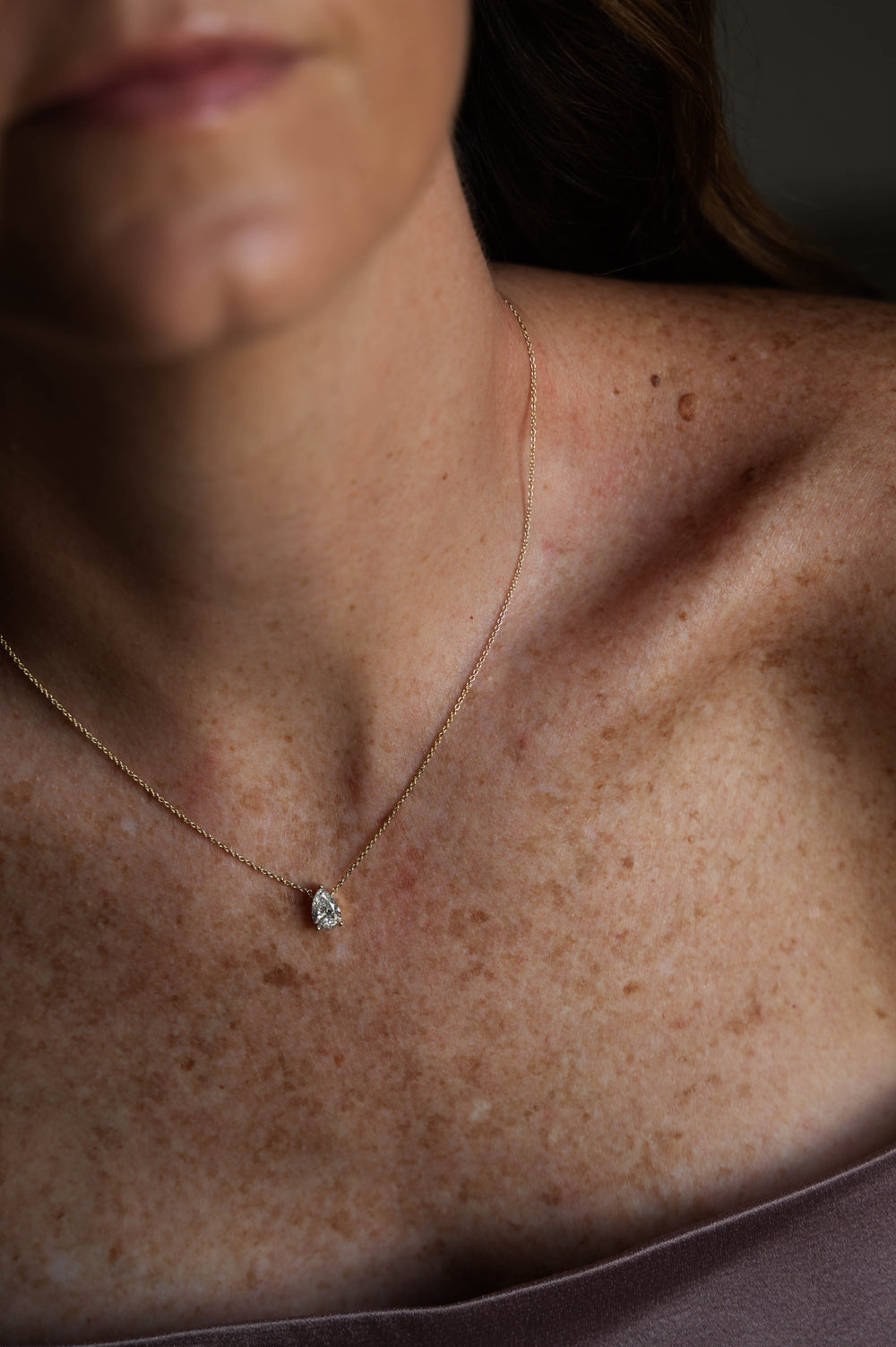 Pear Solitaire Pendant