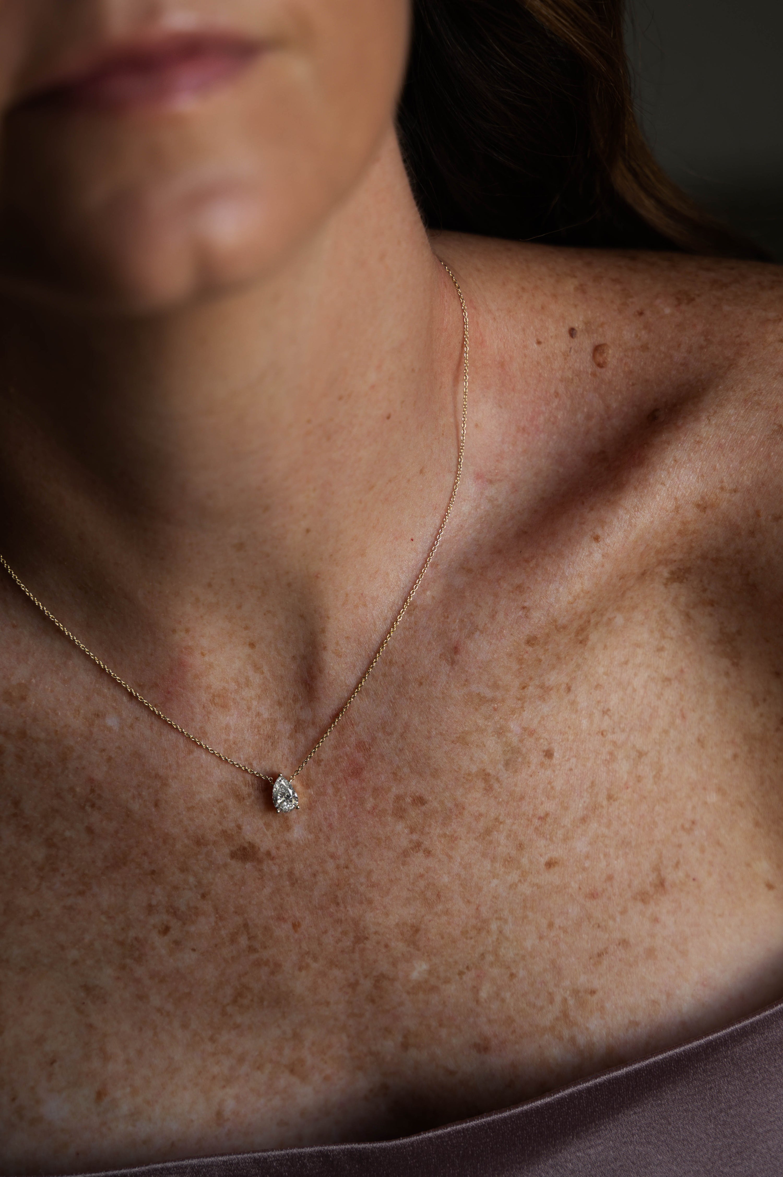 Pear Solitaire Pendant