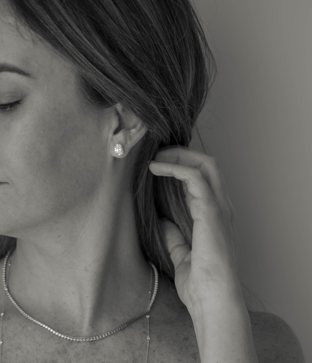 Aretes Diamante Ovalado