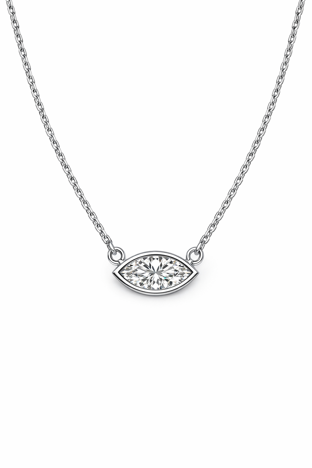 Marquise  Bezel Set Pendant 2 cts