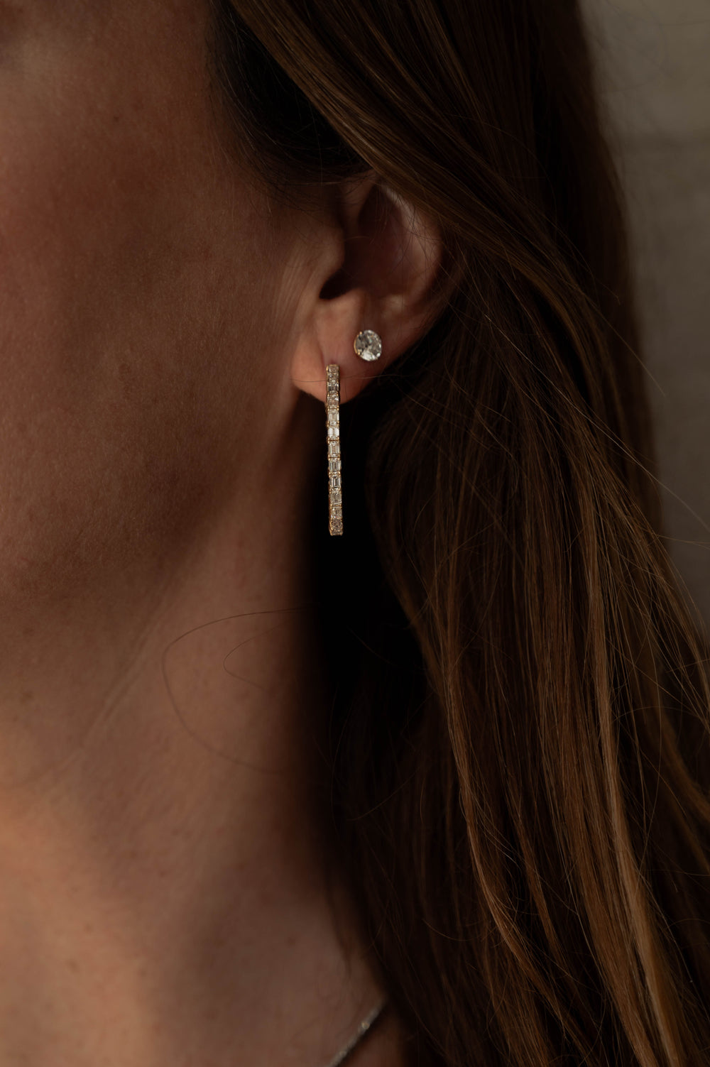 Arracadas Ovaladas diamantes Emerald