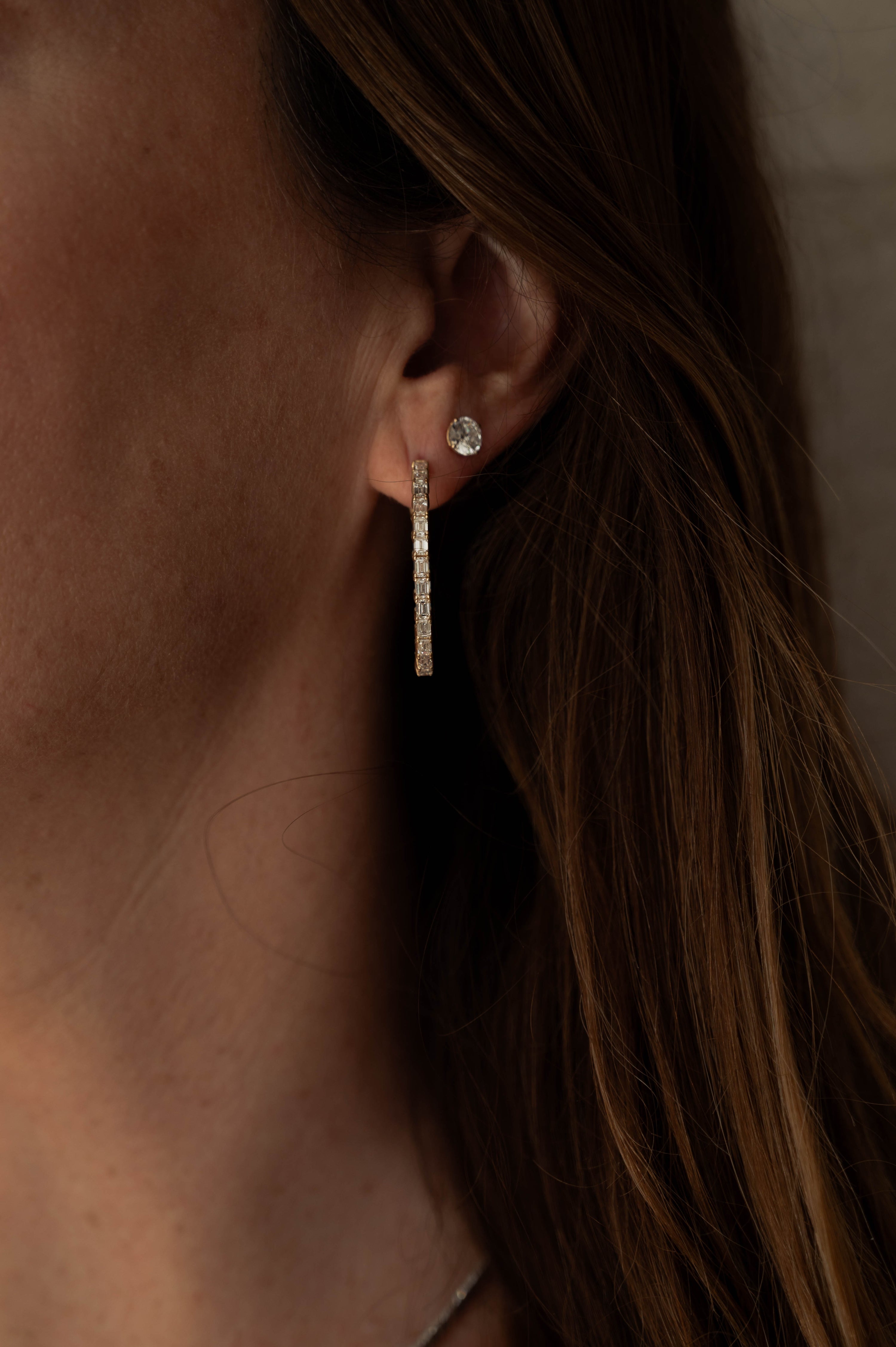 Arracadas Ovaladas diamantes Emerald