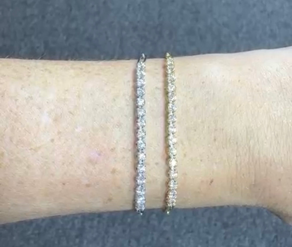 Half & Half Natural Diamonds + 14k Paperclip